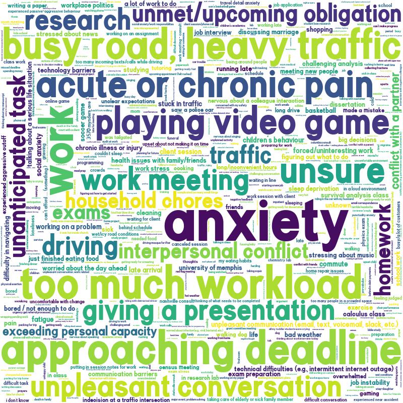 Stressors Word Cloud